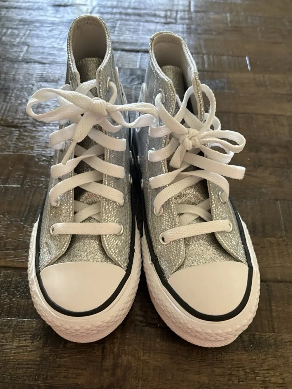 Converse Glitter Chuck Taylor All Star Youth Size 13 Platform Heel
